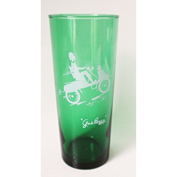 4 Vintage Forest Green Iced Tea Tumblers Anchor Hocking - Picture 5 of 6